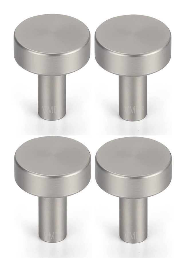 VMD, Round S.S Matt Knobs for Dresser Drawer, Bathroom, Kitchen Cabinet Pulls, Modern Furniture Hardware (Pack of 4) - Image 1